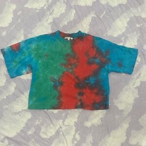 Cotton Citizen Red and Green Tie-Dye Short Sleeve Tee